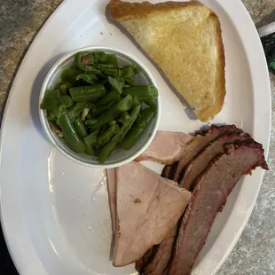 2 meat combo. Minus a side of fruit (cheap canned pineapple)