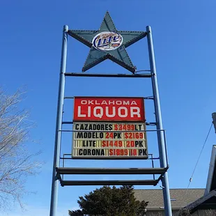 a neon sign for a liquor company