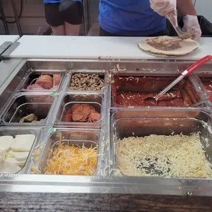 a person preparing food in a restaurant
