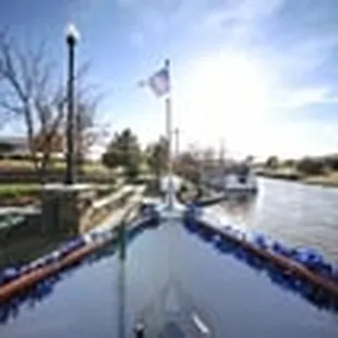 Plenty of seating on the bow of the boat.
