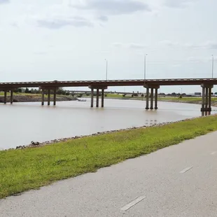 Paths are under bridges.