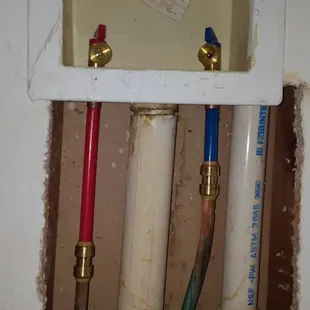 Water  conections repaired (laundry room)