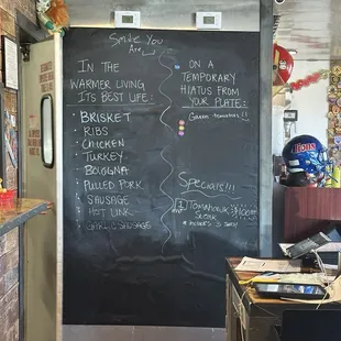 Inside - What's not available list.