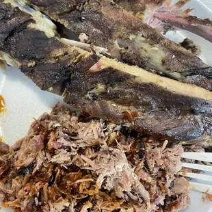 Pork ribs and chopped beef