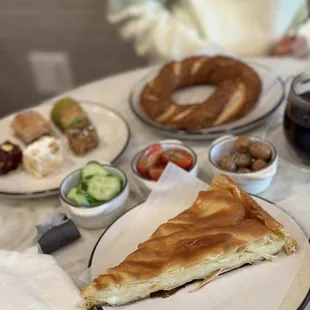 a slice of pizza on a plate