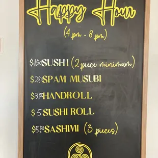 happy hour menu 4-8pm daily