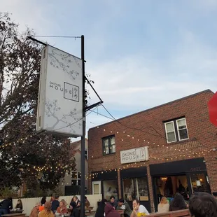 Outside the restaurant