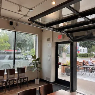 a view of the outside of a restaurant