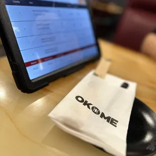 Tablet for ordering