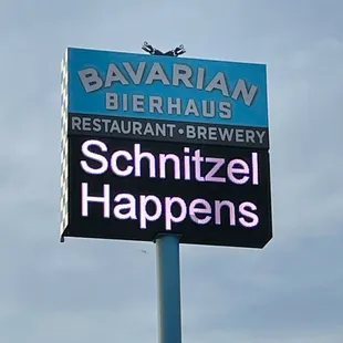 a sign for bavarian bierhauss