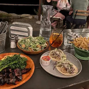 a table full of food