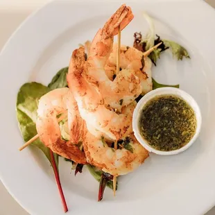 Appetizer shrimp skewer