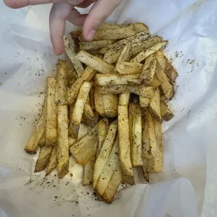 Regular fries with salt and pepper