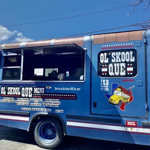  blue school bus