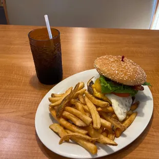 Burger and fries