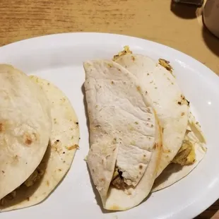 Sausage and egg tacos, $9.99.