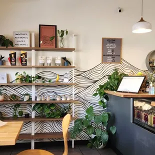 the interior of a juice bar
