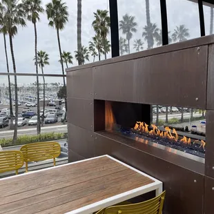 Patio with modern outdoor fireplaces