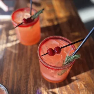 Festive holiday margarita. YUM! So good.