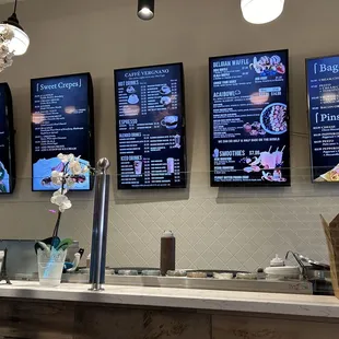 menus on the wall