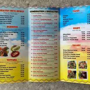 Menu as of June 2023