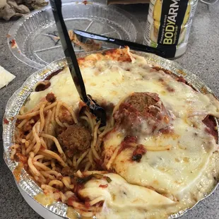 Didn't expect this much Baked Spaghetti  it's delicious!