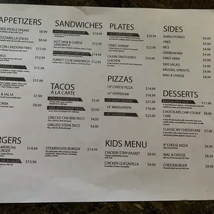 the menu