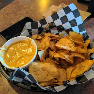 Chips and beer cheese.