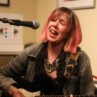 A participant at one of our open mic nights. Check our schedule and sign up for your 15 minutes of fame.