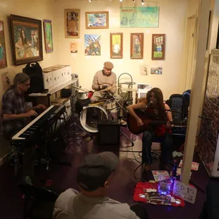 Frenchie Moe Blues Trio are a regular attraction at the store.