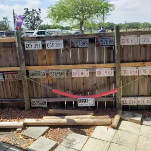 License plate decorations