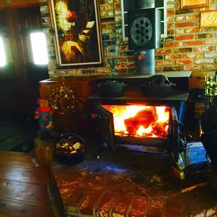 Beautiful warm fireplace