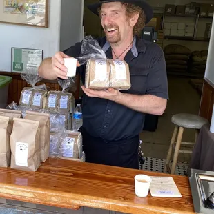 Seth offers shots of espresso all day
