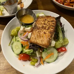 Greek Salad with Salmon