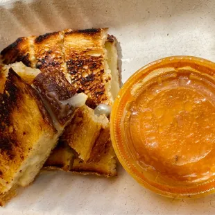 Grilled cheese dippers with tomato soup