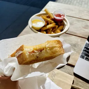 Salami grilled cheese (background is frites from Banter. And excellent combo.)