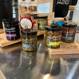 a variety of condiments