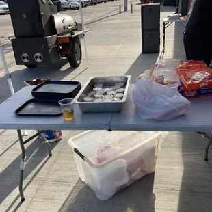 a table full of food