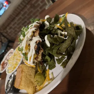 Grilled Chicken with fried spinach