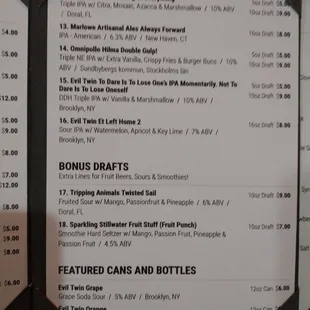 Beer List 2 -07/19/2021