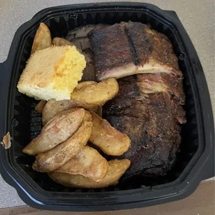 Baby back ribs and smoked brisket