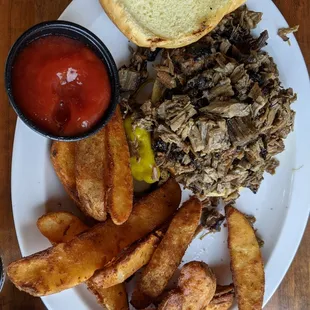 Beef brisket sandwich