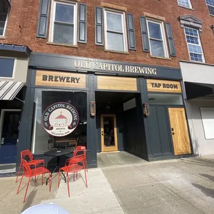 the front of the building