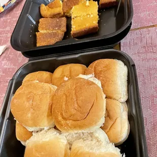 Cornbread, rolls