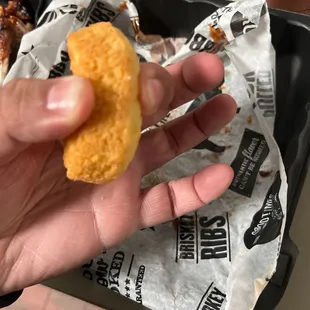 Trying to squeeze the cornbread