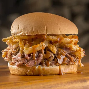 Pig Stand Style Pulled Pork Sandwich