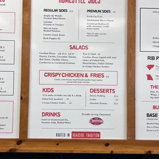 menu