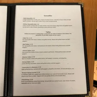 Quesadillas and Fajitas