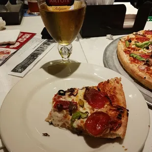 Pizza and a slice. Life is good.