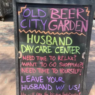 a sign for a beer garden